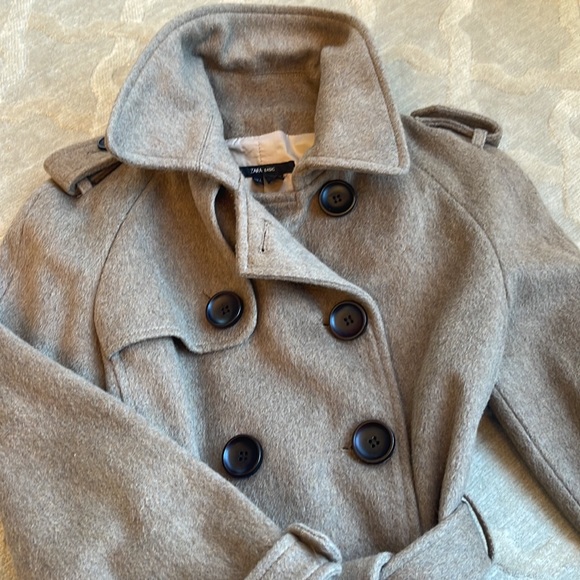ZARA Basic Wool Pea Coat - Picture 4 of 4